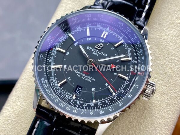 BLS Factory Breitling Navitimer GMT A32310251B1P1 41mm Steel Leather Strap Black Dial (1) BLS Factory Breitling Navitimer GMT A32310251B1P1 41mm Steel Leather Strap Black Dial