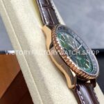 BLS Factory Breitling Navitimer GMT R32310251L1R1 41mm Rose Gold Leather Strap Green Dial (9) BLS Factory Breitling Navitimer GMT R32310251L1R1 41mm Rose Gold Leather Strap Green Dial