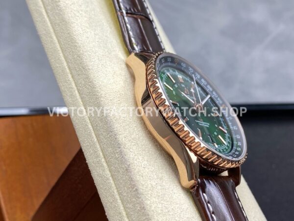 BLS Factory Breitling Navitimer GMT R32310251L1R1 41mm Rose Gold Leather Strap Green Dial (9) BLS Factory Breitling Navitimer GMT R32310251L1R1 41mm Rose Gold Leather Strap Green Dial