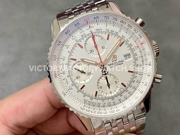 BLS Factory Breitling Navitimer Heritage Chronograph A13324121G1A1 43mm Full St (1) BLS Factory Breitling Navitimer Heritage Chronograph A13324121G1A1 43mm Full Steel Silver Dial