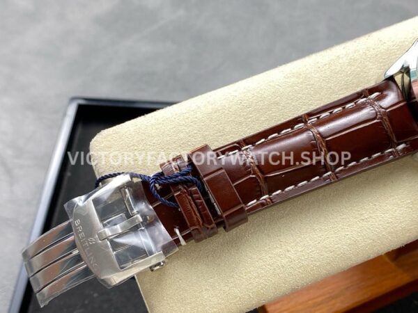 BLS Factory Breitling Premier B01 Chronograph AB0145331K1P1 42mm Stee ( BLS Factory Breitling Premier B01 Chronograph AB0145331K1P1 42mm Steel Leather Strap Arabic Numerals Orange Dial