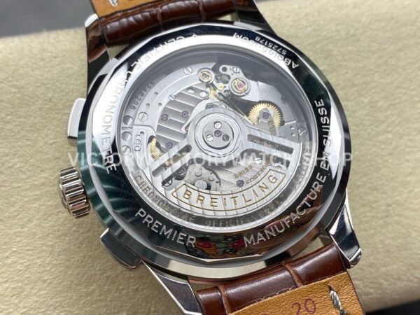 BLS Factory Breitling Premier B01 Chronograph AB0145331K1P1 42mm Stee ( (3) BLS Factory Breitling Premier B01 Chronograph AB0145331K1P1 42mm Steel Leather Strap Arabic Numerals Orange Dial