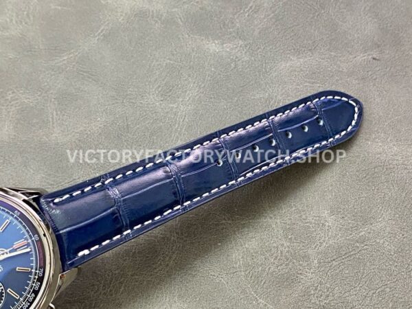 BLS Factory Breitling Premier Chronograph Date AB0118A61C1P2 42mm Steel Leat ( (3) BLS Factory Breitling Premier Chronograph Date AB0118A61C1P2 42mm Steel Leather Strap Black Eye Blue Dial