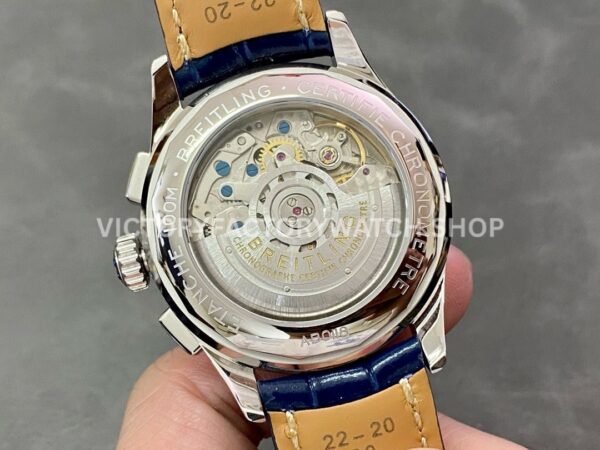 BLS Factory Breitling Premier Chronograph Date AB0118A61C1P2 42mm Steel Leat ( (4) BLS Factory Breitling Premier Chronograph Date AB0118A61C1P2 42mm Steel Leather Strap Black Eye Blue Dial