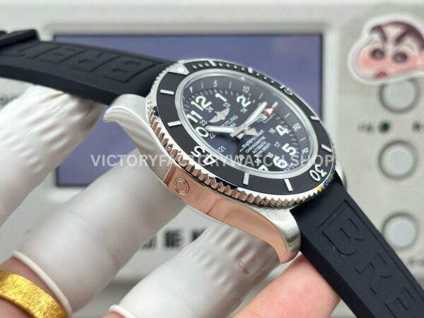 BLS Factory Breitling Superocean A17365C91B1S1 42mm Steel Rubber Strap Arabic numerals Black Dial
