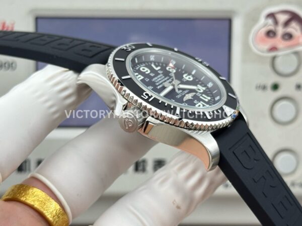 BLS Factory Breitling Superocean A17365C91B1S1 42mm Steel Rubber Strap Arabic numerals Black Dial