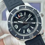 BLS Factory Breitling Superocean A17366021B1S1 42mm Steel Rubber Strap Arabic numerals Black Dial