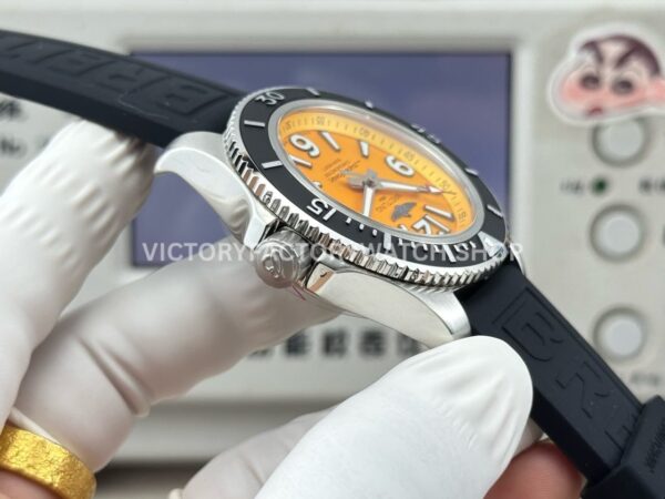 BLS Factory Breitling Superocean A17366D71I1S1 42mm Steel Rubber Strap Arabic numerals Yellow Dial