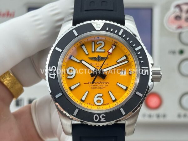 BLS Breitling Superocean A17366D71I1S1 42mm yellow dial watch