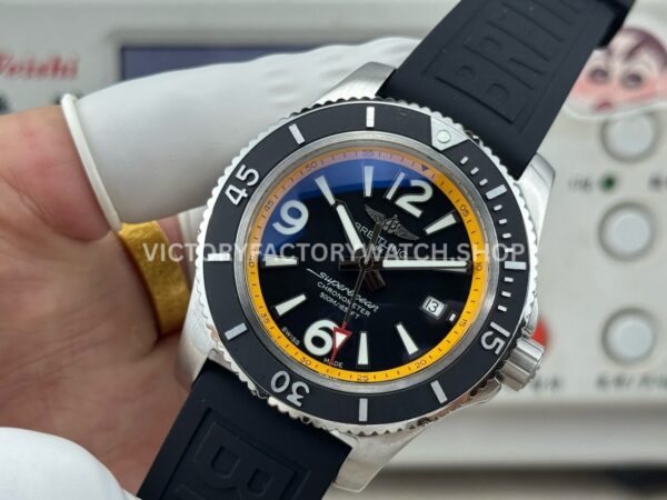 BLS Factory Breitling Superocean A17366D71B1S1 42mm Steel Rubber Strap Arabic numerals Black Dial (6) BLS Factory Breitling Superocean A17366D71B1S1 42mm Steel Rubber Strap Arabic numerals Black Dial