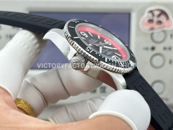BLS Factory Breitling Superocean A17366D71B2S1 42mm Steel Rubber Strap Arabic numerals Black Dial
