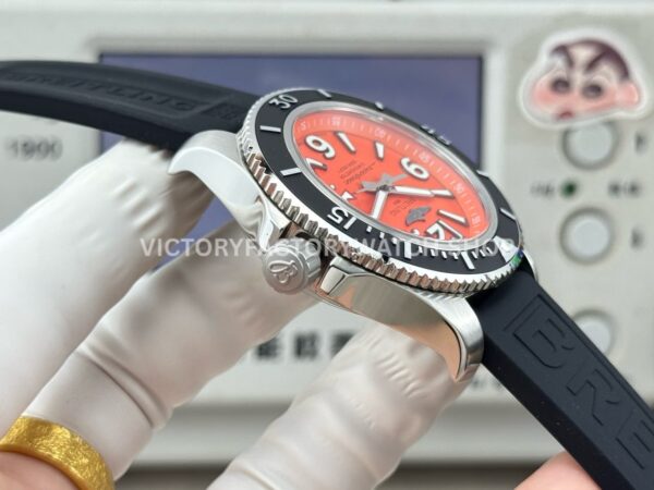 BLS Factory Breitling Superocean A17366D71O1S2 42mm Steel Rubber Strap Arabic numerals Orange Dial (6) BLS Factory Breitling Superocean A17366D71O1S2 42mm Steel Rubber Strap Arabic numerals Orange Dial