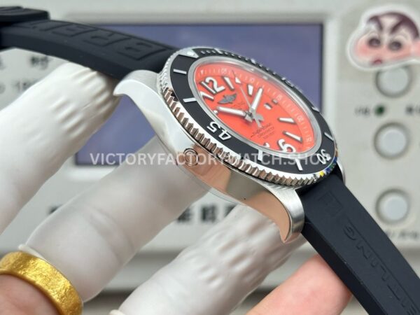 BLS Factory Breitling Superocean A17366D71O1S2 42mm Steel Rubber Strap Arabic numerals Orange Dial (7) BLS Factory Breitling Superocean A17366D71O1S2 42mm Steel Rubber Strap Arabic numerals Orange Dial