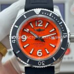 BLS Factory Breitling Superocean A17366D71O1S2 42mm Steel Rubber Strap Arabic numerals Orange Dial (9) BLS Factory Breitling Superocean A17366D71O1S2 42mm Steel Rubber Strap Arabic numerals Orange Dial