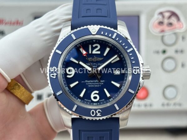 BLS Factory Breitling Superocean A17366D81C1A1 42mm Steel Rubber Strap Arabic numerals Blue Dial (3) BLS Breitling Superocean A17366D81C1A1 42mm blue dial watch