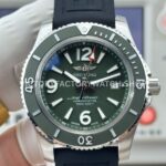 BLS Factory Breitling Superocean A17367A11L1W1 42mm Steel Rubber Strap Arabic numerals Green Dial (4) BLS Factory Breitling Superocean A17367A11L1W1 42mm Steel Rubber Strap Arabic numerals Green Dial