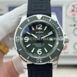 BLS Factory Breitling Superocean A17367A11L1W1 42mm Steel Rubber Strap Arabic numerals Green Dial (6) BLS Breitling Superocean A17367A11L1W1 42mm green dial watch
