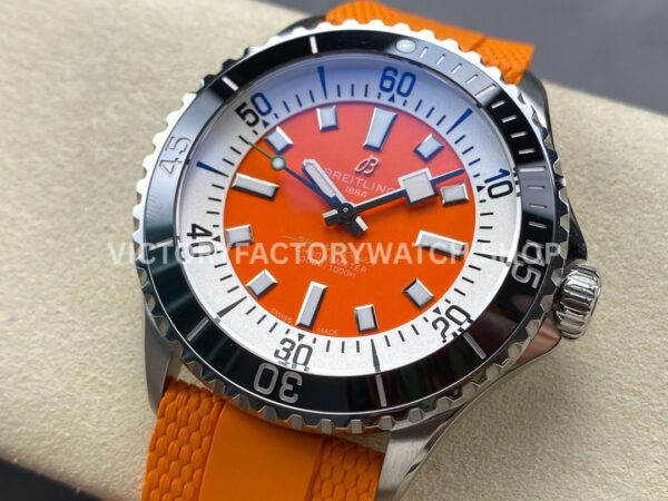 BLS Factory Breitling Superocean A173751A1O1S1 42mm Steel Orange Rubber Strap Orange Dial (8) BLS Factory Breitling Superocean A173751A1O1S1 42mm Steel Orange Rubber Strap Orange Dial