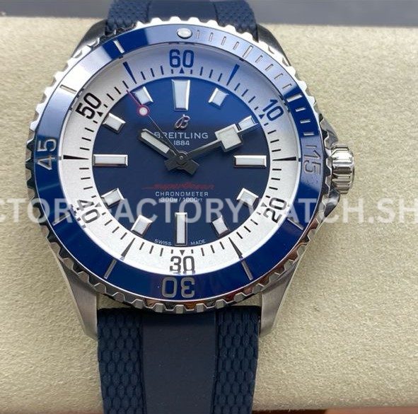 BLS Factory Breitling Superocean A17375E71C1S1 42mm Steel Blue Rubber Strap Blue Dial (5) BLS Factory Breitling Superocean A17375E71C1S1 42mm blue dial blue rubber strap