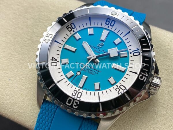 BLS Factory Breitling Superocean A17376211L2S1 42mm Steel Light Blue Rubber Strap Light Blue Dial (3) BLS Factory Breitling Superocean A17376211L2S1 42mm Steel Light Blue Rubber Strap Light Blue Dial
