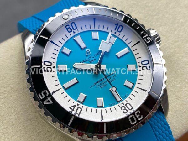 BLS Factory Breitling Superocean A17376211L2S1 42mm Steel Light Blue Rubber Strap Light Blue Dial (5) BLS Factory Breitling Superocean A17376211L2S1 42mm Steel Light Blue Rubber Strap Light Blue Dial