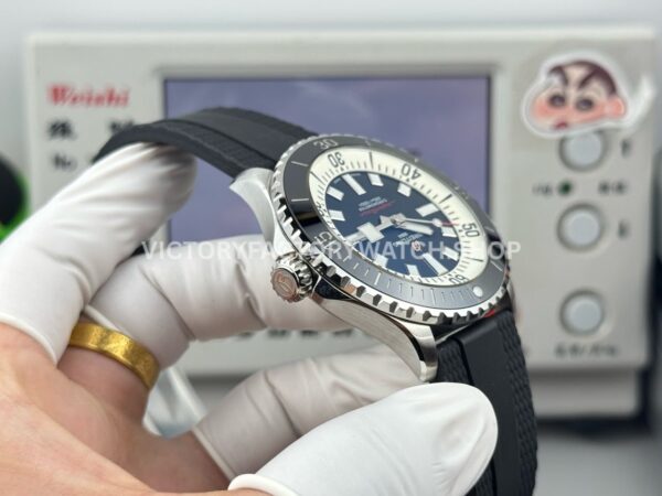 BLS Factory Breitling Superocean A17378211B1A1 46mm Steel Black Rubber Strap Black Dial