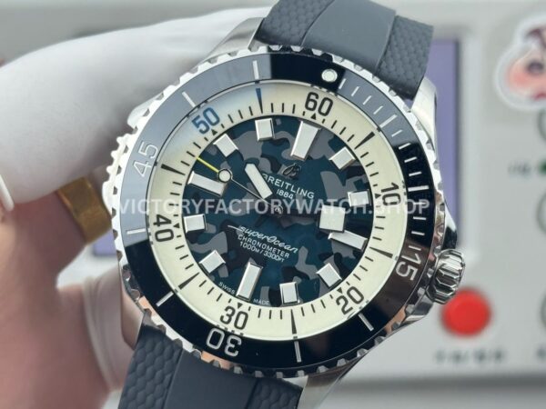 BLS Factory Breitling Superocean E10379351B1S1 46mm Steel Rubber Strap Blue Dial