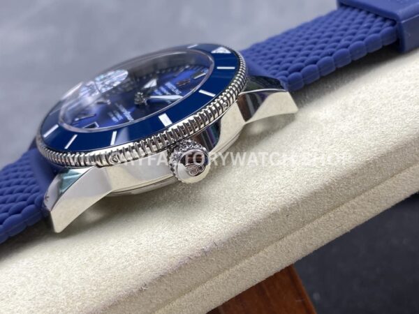 BLS Factory Breitling Superocean Heritage 42 AB2010161C1S1 42mm Steel Blue Rubber Strap Blue ( BLS Factory Breitling Superocean Heritage 42 AB2010161C1S1 42mm Steel Blue Rubber Strap Blue Dial