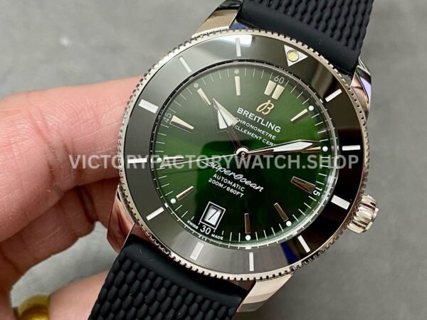 BLS Factory Breitling Superocean Heritage II B20 AB2010121L1S1 42mm Steel Rubber Strap Green Di ( (6) BLS Factory Breitling Superocean Heritage II B20 AB2010121L1S1 42mm Steel Rubber Strap Green Dial