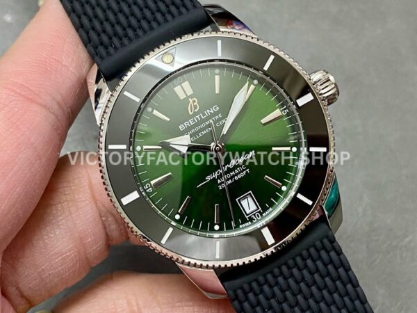 BLS Factory Breitling Superocean Heritage II B20 AB2010121L1S1 42mm Steel Rubber Strap Green Di ( (8) BLS Factory Breitling Superocean Heritage II B20 AB2010121L1S1 42mm Steel Rubber Strap Green Dial