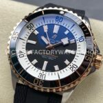 BLS Factory Breitling Superocean U17375211B1S1 42mm Half Rose Gold Black Rubber Strap Black Dial