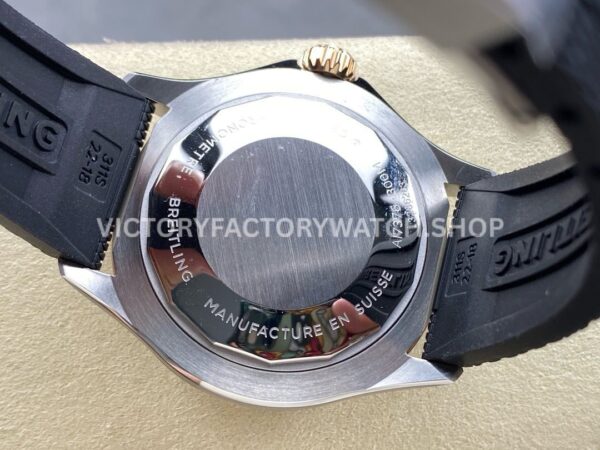 BLS Factory Breitling Superocean U17375211B1S1 42mm Half Rose Gold Black Rubber Strap Black Dial