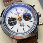 BLS Factory Breitling Top Time B01 A233101A1A1X1 42mm Steel Brown Leather Strap Black Eye White Dial (6) BLS Factory Breitling Top Time B01 A233101A1A1X1 42mm Steel Brown Leather Strap Black Eye White Dial