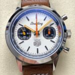 BLS Factory Breitling Top Time B01 A233101A1A1X1 42mm Steel Brown Leather Strap Black Eye White Dial (7) BLS Breitling Top Time B01 A233101A1X1 black eye white dial