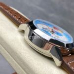 BLS Factory Breitling Top Time B01 A233112A1A1X1 42mm Steel Brown Leather Strap Light Blue Eye White Dial