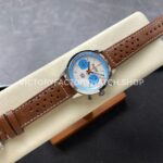 BLS Factory Breitling Top Time B01 A233112A1A1X1 42mm Steel Brown Leather Strap Light Blue Eye White Dial