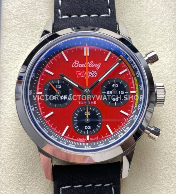 BLS Breitling Top Time B01 A25310241K1X1 red dial black leather