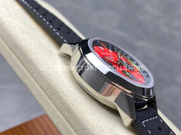 BLS Factory Breitling Top Time B01 A25310241K1X1 42mm Steel Black Leather Strap Red Dial