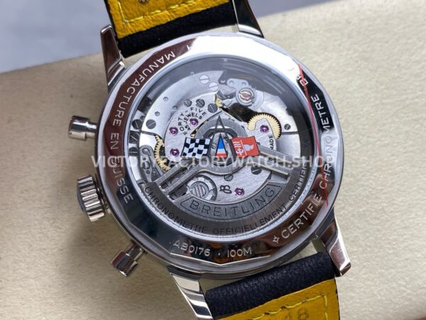 BLS Factory Breitling Top Time B01 A25310241K1X1 42mm Steel Black Leather Strap Red Dial