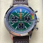 BLS Breitling Top Time AB01762A1L1X1 green dial black leather strap