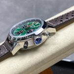 BLS Factory Breitling Top Time B01 AB01762A1L1X1 42mm Steel Black Leather Strap Green Dial
