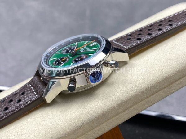 BLS Factory Breitling Top Time B01 AB01762A1L1X1 42mm Steel Black Leather Strap Green Dial