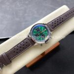 BLS Factory Breitling Top Time B01 AB01762A1L1X1 42mm Steel Black Leather Strap Green Dial