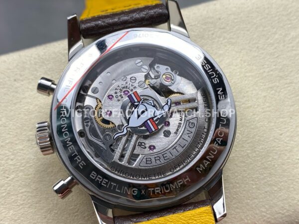 BLS Factory Breitling Top Time B01 AB01762A1L1X1 42mm Steel Black Leather Strap Green Dial