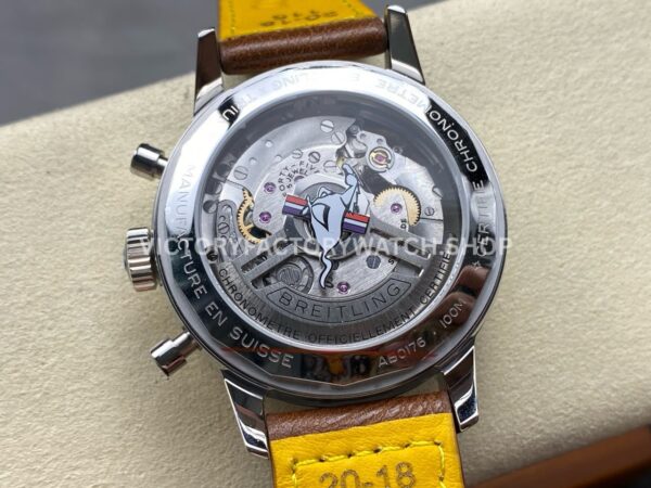 BLS Factory Breitling Top Time B01 AB01766A1A1X1 42mm Steel Red Leather Strap White Dial