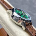 BLS Factory Breitling Top Time B01 AB01762A1L1X1 42mm Steel Brown Leather Strap Green Dial