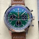 BLS Breitling Top Time B01 AB01762A1L1X1 green dial brown leather