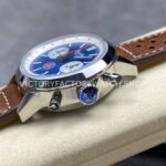 BLS Factory Breitling Top Time B01 AB01763A1C1X1 42mm Steel Brown Leather Strap Blue Dial