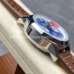 BLS Factory Breitling Top Time B01 AB01763A1C1X1 42mm Steel Brown Leather Strap Blue Dial