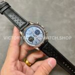 BLS Factory Breitling Top Time B01 AB01764A1C1X1 42mm Steel Black Leather Strap Light Blue Dial